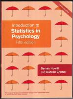 Introduction to statistics in psychology