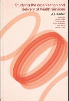 Studying the organisation and delivery of health services