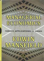 Managerial economics - theory, applications, and cases