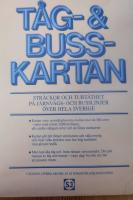 Tåg- & busskartan SJ 1985. Sträckor och turtäthet på järnvägs- och busslinjer över hela Sverige