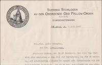 Svenska storlogen av den oberoende odd fellow - orden (I. O. O. F.) storsekreteraren