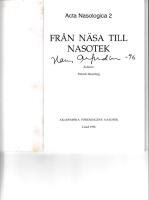 Acta Nasologica 2. Fr&aring;n n&auml;sa till nasotek. Siste november 1996.