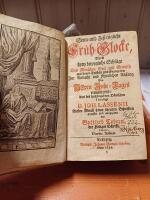 Sonn- und Fest-t&auml;gliche Fr&uacute;h-Glocke, Durch Drey bewegliche Schl&auml;ge Des Menschen Seel und Gem&uuml;th aus denen Episteln und Evangelien Zur Andacht und Senerlichen Anfang Des Herrn Ruhe-Tages ermunternd: Aus des hochbegabten D&auml;nischen Theologi D. Joh. Lassenii. Besten Metall seiner theuren Schrifften gegossen und ausgezieret von Gottlieb Lobern // Sonn- und Fest-t&auml;gliche Vesper-Glocke, Durch Drey bewegliche Schl&auml;ge Des Menschen Seel und Gem&uuml;th aus denen Episteln und Evangelien Zur Andacht und Senerlichen Anfang Des Herrn Ruhe-Tages ermunternd: Aus des hoch-begabten D&auml;nischen Theologi D. Ioh. Lassenii. Besten Metall seiner theuren Schrifften gegossen und ausgezieret von Gottlieb Lobern.