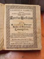 Kyrkio - Postillas. Laurentii Fornelii Ostrogothi, Professoris i Upsala och Sochne Pr&auml;sts i Gambla Upsala Kyrkio - Postillas Andre och Tridie Delarne &Ouml;fwer alla H. Trefaldigheetz S&ouml;ndagars Apostla- och G&aring;ngedagars Ewangelier Psalm. 27: V. 4. Ett beder iag af Herranom / thet hade iag g&auml;rna / at iag i Herrans huus blifwa m&aring; i alla mina Lijfz-dagar: Til at skoda then sk&ouml;na Herrans Gudz Tienst / och bes&ouml;ka hans Tempel. Med Kongl. Maj:t aldran&aring;digste Privilegio.