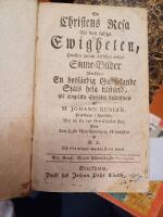 En Christens Resa Til den saliga Ewigheten, hwilken genom &aring;tskilliga artiga Sinne-Bilder f&ouml;rest&auml;ller En botf&auml;rdig Guds&ouml;kande Sj&auml;ls hela tilst&aring;nd, P&aring; Engelska Spr&aring;ket beskrifwen Af M. Johann Bunian, Predikant i Berford, Men nu f&ouml;r des f&ouml;rtr&auml;fflighet skul, Efter Den Tyska &ouml;fwers&auml;ttningen, f&ouml;rsw&auml;nskad Af M. L. Och efter m&aring;ngas &aring;stundan &aring;nyo uplagd.