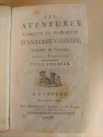 Les aventures comiques et plaisantes D'Antoine Varnish, Traduites de l'Anglois avec figures. Tome premier. A Londres Et se Trouve &aacute; Paris