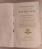 Collection Complete Des Oeuvres De J. J. Rousseau, Citoyen de Geneve. Tome Dixieme. Contenant la suite du V:e. & dernier Livre d'Emile, ou de l'Education. Emile & Sophie ou les Solitaires