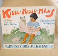 Kisse-Misse-M&aring;ns och andra visor av Felix K&ouml;rling med 16 f&auml;rgplanscher av Hilding Nyman. Barnens stora julkalender