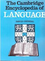 The Cambridge Encyclopedia of Language