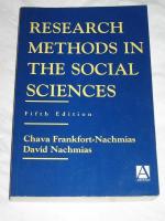 Research methods in the social sciences