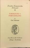 Forskning i f&ouml;rvandling : m&auml;n och metoder i svensk litteraturvetenskap
