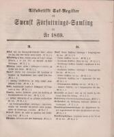 Swensk F&ouml;rfattnings-Samling (SFS) 1869