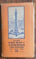 Bacon´s Gem map of London and suburbs with street index