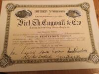 Wict.Th.Engwall & C:o, Kommanditbolag Sven Engwall. Lottbrev   98219830 &Aring; 10 kommanditlotter   Femtusen kronor med kuponger