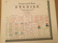 Geognostisk Karta &ouml;fver Sverige. S&ouml;dra delen till 64˚ n. Latitud. Skala 1:800,000. P&aring; Bruks-Societetens anmodan uppr&auml;ttad af J.H. AF Forsselles under &aring;ren 1838-1855. 19 f&auml;rglagda kartor med mineraltillg&aring;ngar
