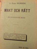 Makt och r&auml;tt. En sociologisk skiss.