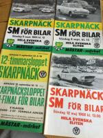12-timmarsloppet Skarpn&auml;ck 9september 1961, Skarpn&auml;cksloppet SM-final f&ouml;r bilar s&ouml;ndag 10 september 1961; Skarpn&auml;ck SM f&ouml;r bilar 8 september 1963;  Skarpn&auml;ck. SM f&ouml;r bilar s&ouml;ndag 5 september 1965; Skarpn&auml;ck SM f&ouml;r bilar s&ouml;ndag 12 maj 1968