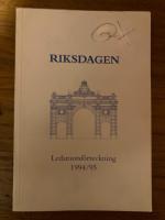 Riksdagen Ledamotsf&ouml;rteckning 1994/95
