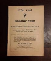 F&ouml;r vad skattar vem? Taxeringskalender f&ouml;r Visby stad och Gotlands l&auml;ns landsbygd f&ouml;r &aring;r 1952
