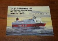 V&aring;rt nya Helsingforsfartyg 1986. Uusi Helsingin laivamme 1986. Our Ferry 1986 f&ouml;r Stockholm-Helsinki: m/s Olympia