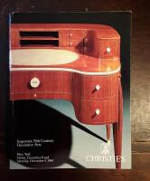 Important 20th Century Decorative Arts. Friday, December 8 and Saturday, December 9, 1989