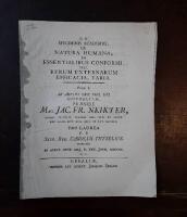 Speciminis academici, de natura humana, in essentialibus conformi, sed, rerum externarum efficacia, varia. Part. I. Ab ampliss. ord. phil. Ups. adprobatam, pr&aelig;side Mag. Jac. Fr. Neikter, eloqu. et polit. profess. ord. reg. et Skytt. reg. acad. litt. hum. hist. et ant. membro, pro laurea p. p. Stip. Reg. Carolus Thyselius. Nericius. In Audit. Gust. Maj. d. XXII. Junii, MDCCXC