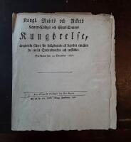 Kongl. Maj:ts och Rikets kammar-collegii och stats-contors kung&ouml;relse, ang&aring;ende s&auml;ttet f&ouml;r fullg&ouml;rande af liqvider emellan de civila embetswerken och enskilde. Stockholm den 20 December 1826