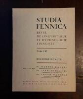 Studia fennica: Revue de linguistique et d&acute;Ethnologie finnoises VII