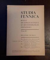 Studia fennica: Revue de linguistique et d&acute;Ethnologie finnoises IX