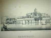 Minnesblad fr&aring;n Sveriges vestra kust : Vuer af G&ouml;teborg, S&auml;r&ouml;, Marstrand, Varberg, Gustafsberg, Str&ouml;mstad och Lysekil, med text