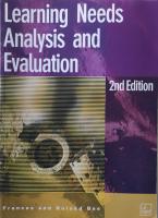 Learning needs analysis and evaluation