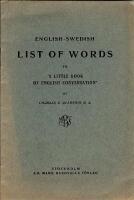 LIST OF WORDS "A LITTLE BOOK OF ENGLISH CONVERSATION"