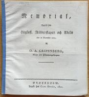 Memorial, Uppl&auml;st hos H&ouml;glofl. Ridderskapet och Adeln den 12 December 1809.