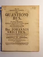 - Dissertatio Juridica, De Quaestionibus. I.
