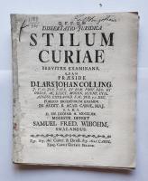Dissertatio Juridica Stilum Curiae Breviter Examinans.