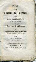 Bref och f&ouml;rliknings-projekt till herr grosshandlaren P. H. Sch&ouml;n och &ouml;frige herrar twistare, om n&ouml;dw&auml;ndigheten af tr&auml;desjord, samt cirkulations-bruk, med mera.