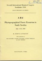 Phytogeographical forest excursion in south Sweden July 5-10, 1950.