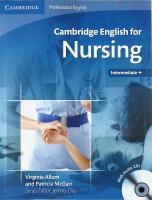 Cambridge English for NURSING &ndash; Intermediate Plus &ndash; Student's Book with Audio CDs (2)