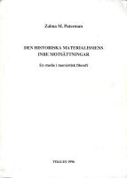 Den historiska materialismens inre mots&auml;ttningar : en studie i marxistisk filosofi