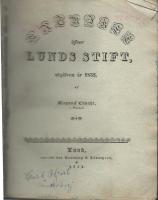 Matrikel &ouml;fver Lunds stift, utgifven &aring;r 1832