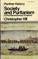 Society and Puritanism in Pre-Revolutionary England