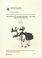 Readings in Saami history, culture and language : Miscellaneous publications no. 7