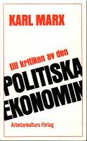 Till kritiken av den Politiska Ekonomin