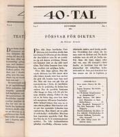 Tidskriften 40-tal. Tv&aring; nummer av nr 2 1944 samt nr 3 1944