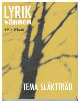 Lyrikv&auml;nnen 3 2015. Tema: Sl&auml;kttr&auml;d