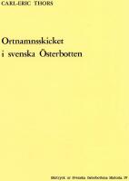 Ortnamnskicket i svenska &Ouml;sterbotten