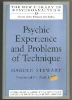 Psychic experience and the problems of technique