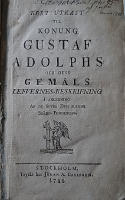 Kort Utkast til Konung Gustaf Adolphs och dess Gem&aring;ls Lefvernes-Beskrifning i anledning af de &ouml;fver dem slagne Sk&aring;de-Penningar + Kort Utkast til Drottning Mariae Eleonorae Historia i anledning af de &ouml;fver Henne slagne Sk&aring;de-Penningar + Kort Utkast til Konung Friedrichs och dess Gem&aring;ls Lefvernes-Beskrifning i anledning af de &ouml;fver dem slagne Sk&aring;de-Penningar + Kort Utkast til Konung Friedrichs Lefvernes-Beskrifning i anledning af de &ouml;fver Honom slagne Sk&aring;de-Penningar.