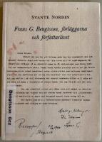 Frans G. Bengtsson, f&ouml;rl&auml;ggarna och f&ouml;rfattarlivet