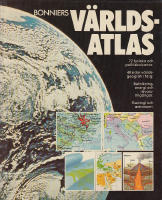 Bonniers v&auml;rldsatlas med v&auml;rldsgeografi i f&auml;rg